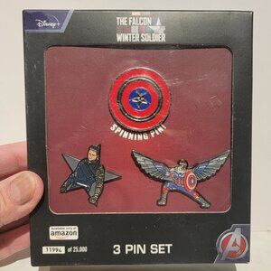 Disney ~ Marvel The Falcon Winter Soldier , Spinning Pin 3 Pin Set